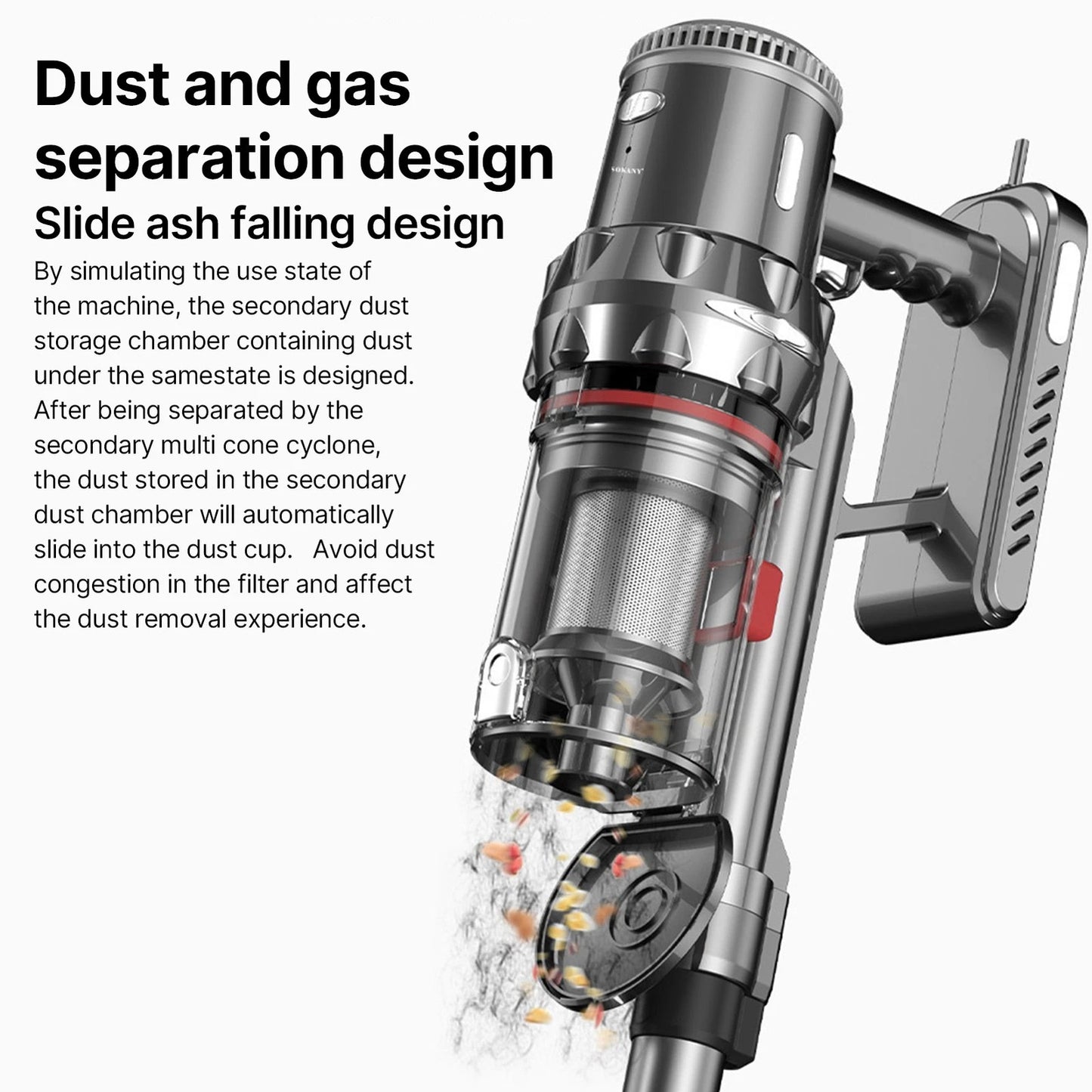 Sokany 16V Cordless Handheld Stick Vacuum – Lightweight Power Suction